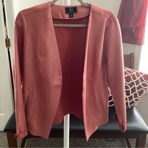 dark pink textured leather look jacket